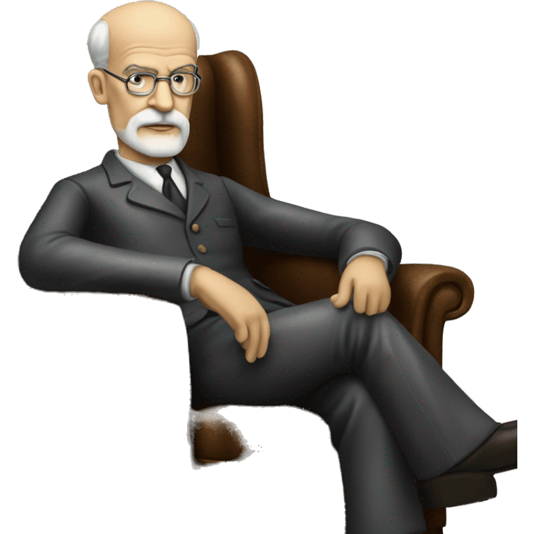 Sigmund Freud on a leather couch. emoji