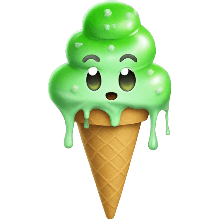 ice cream full of green slime emoji