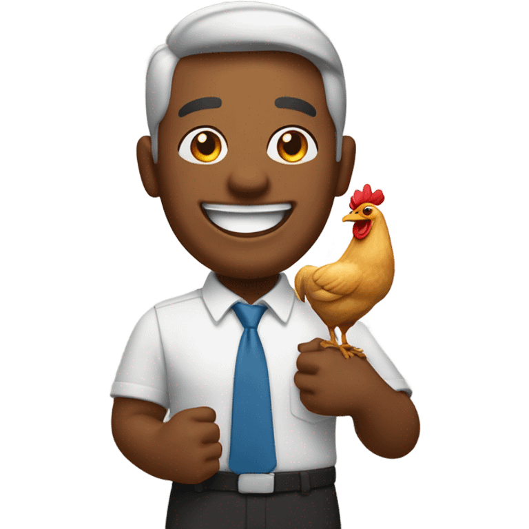 Man Celebrating with chicken leg piece emoji