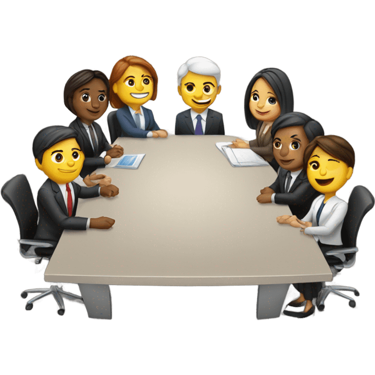 business people sitting at a table emoji