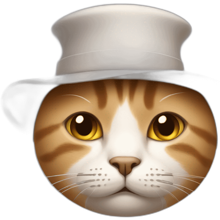 Sad cat in hat emoji