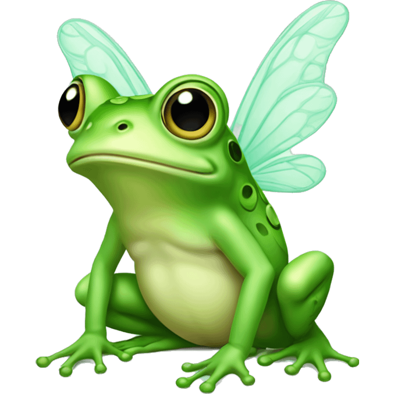 Light green Fairy frog with wings emoji