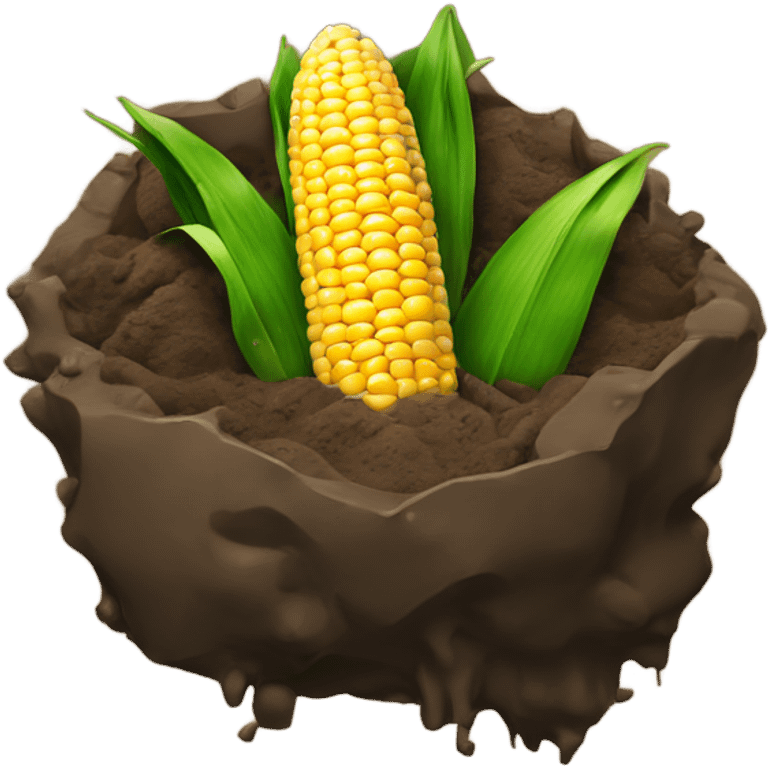 Chunk of mud with corn in it emoji