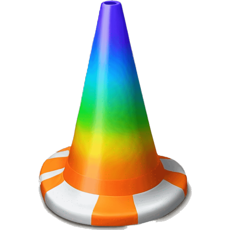 Rainbow traffic cone emoji