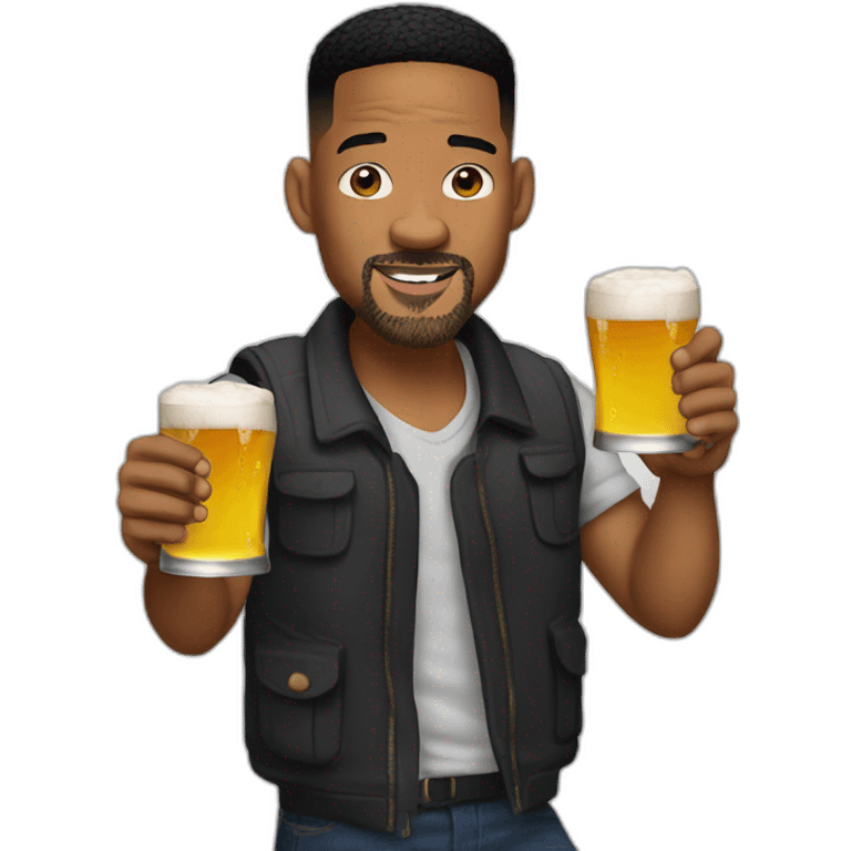 Will smith with a beer emoji