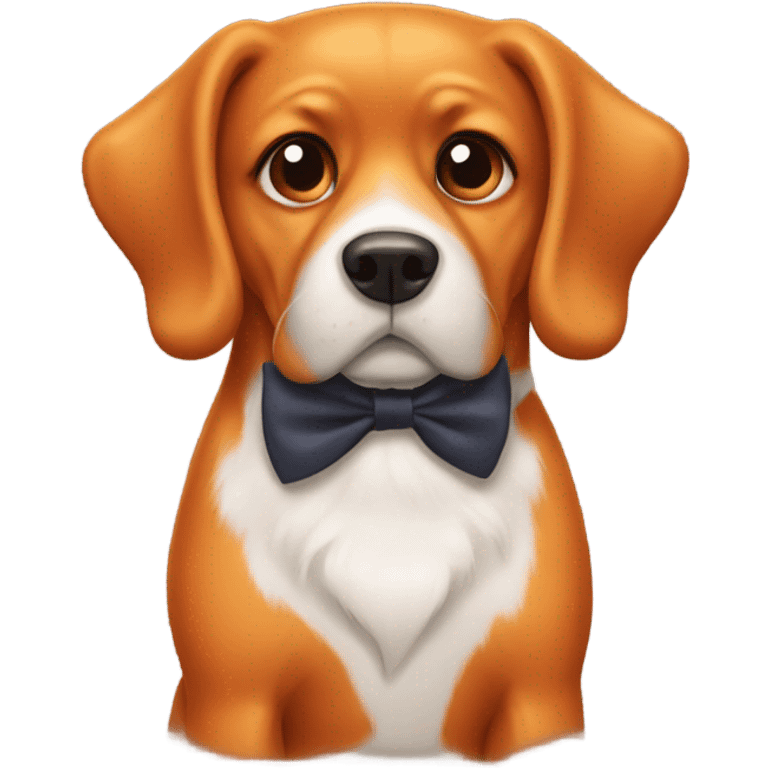 Orange dog with bow tie emoji