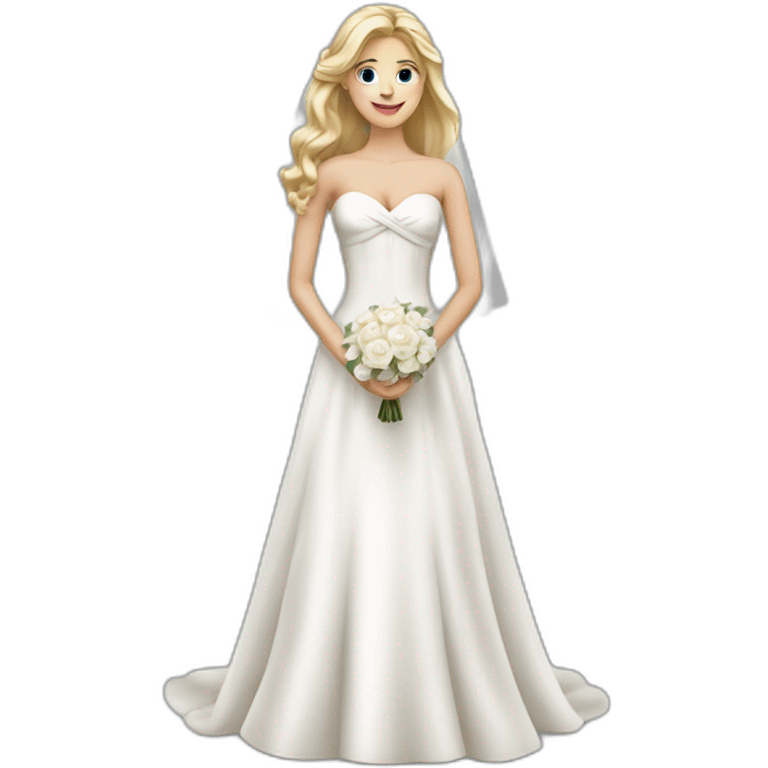 white blond beautiful bride full body emoji