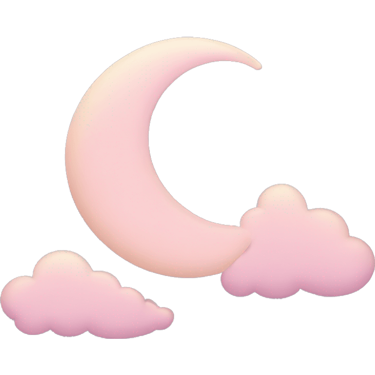 Crescent moon and light pink clouds emoji