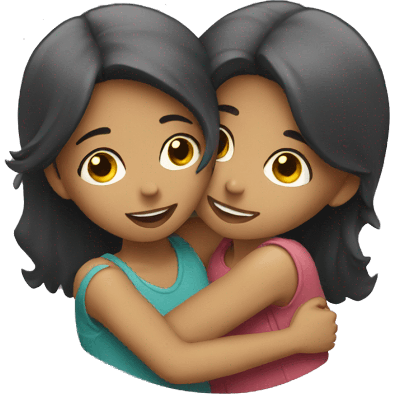 Two girls hugging emoji