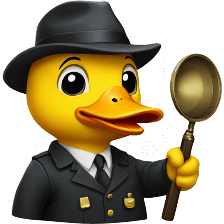 A yellow duck as a detective  emoji