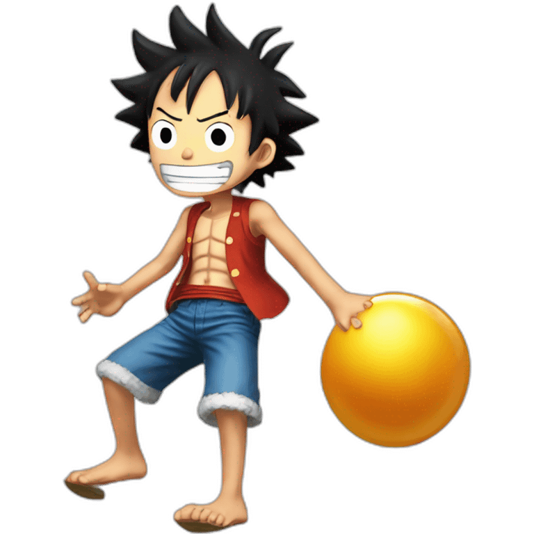 Luffy qui tire dans un ballon emoji