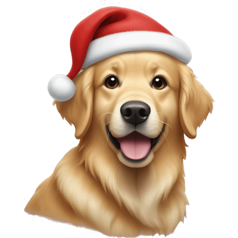 Golden retriever dressed as Santa Claus  emoji