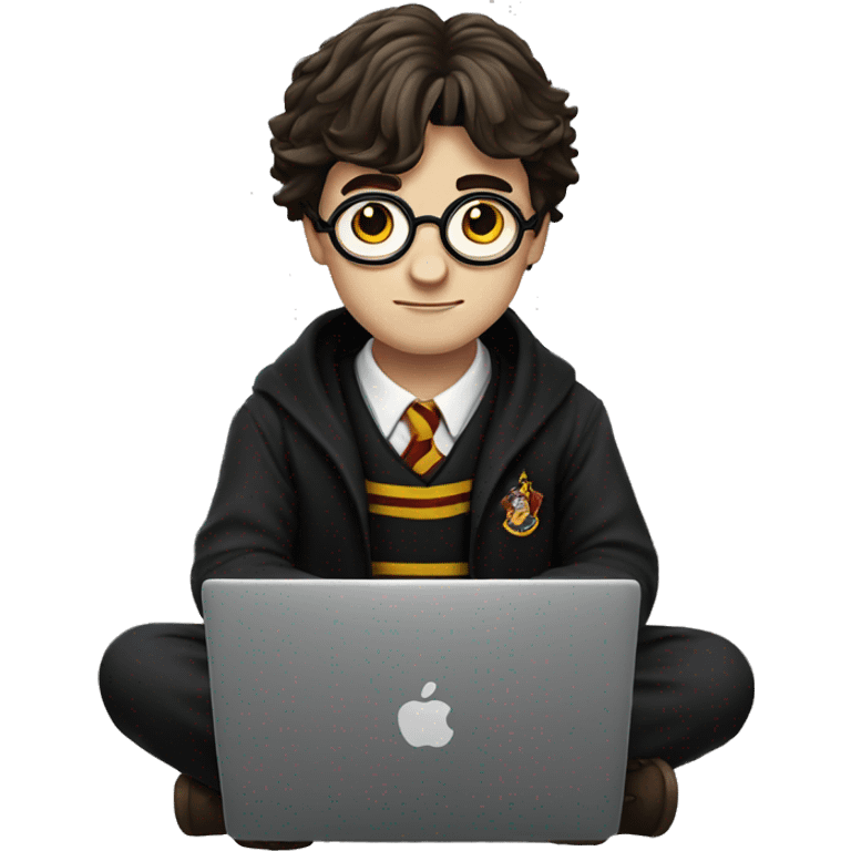 Harry Potter works on a laptop emoji