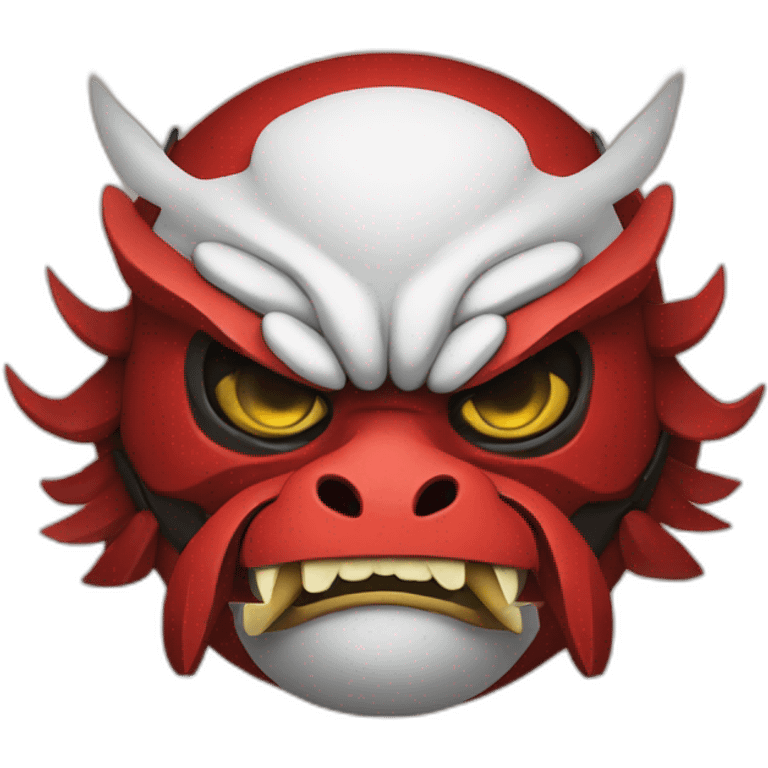 red tengu mask smoking emoji