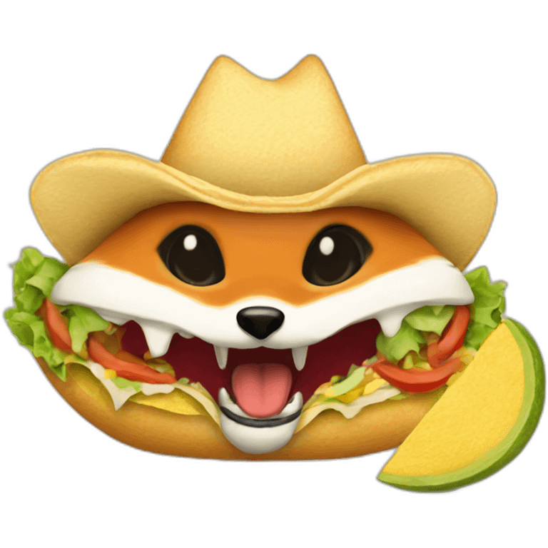 A fox eating tacos  emoji