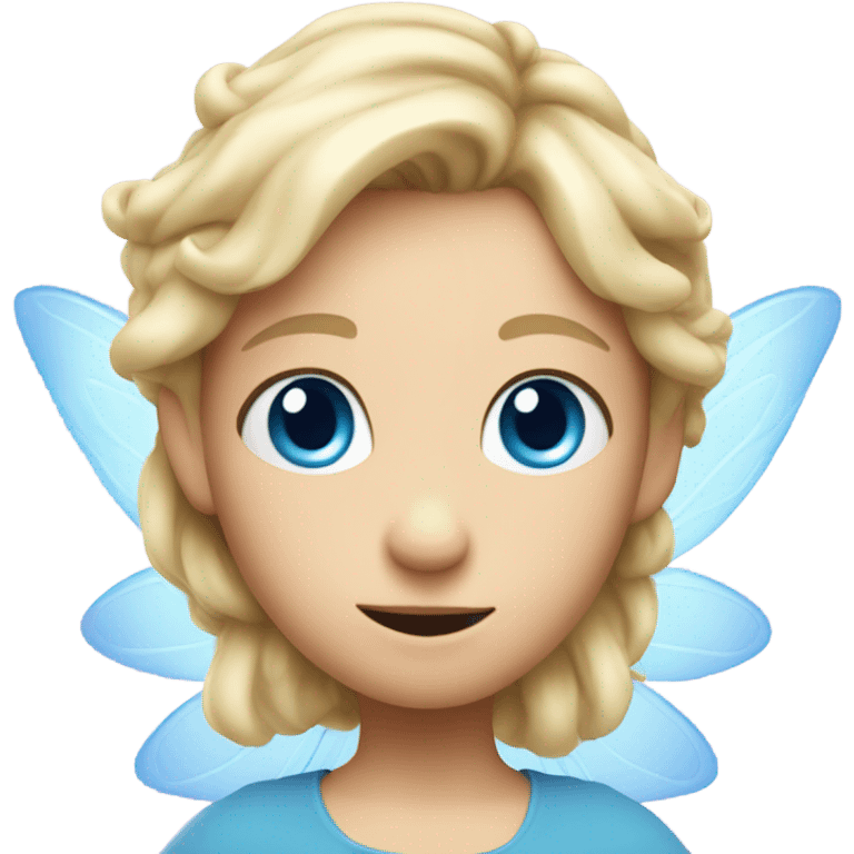 Tiny blonde hair, blue eyed fairy is awake! emoji