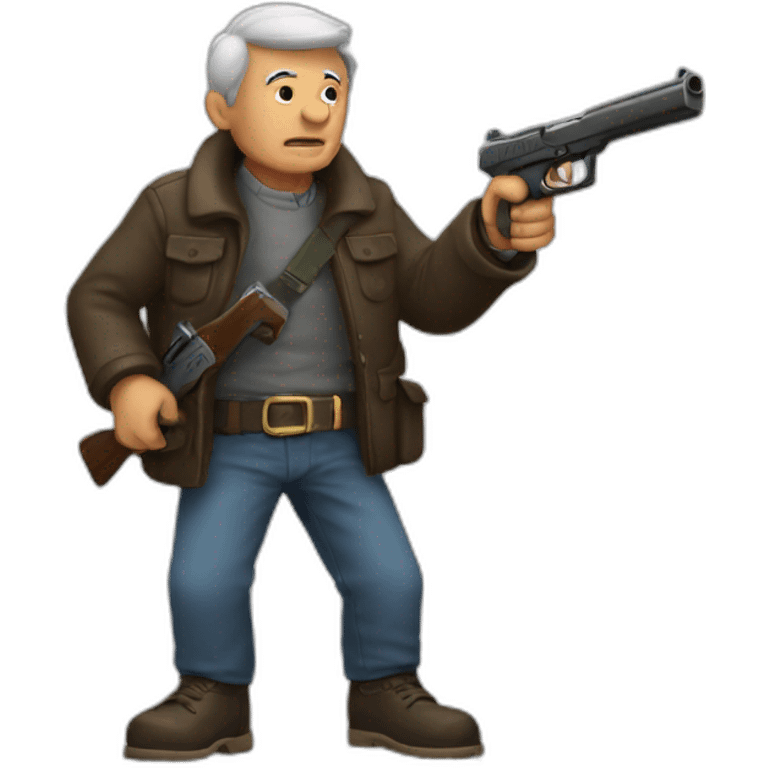 Grandfather with a gun emoji