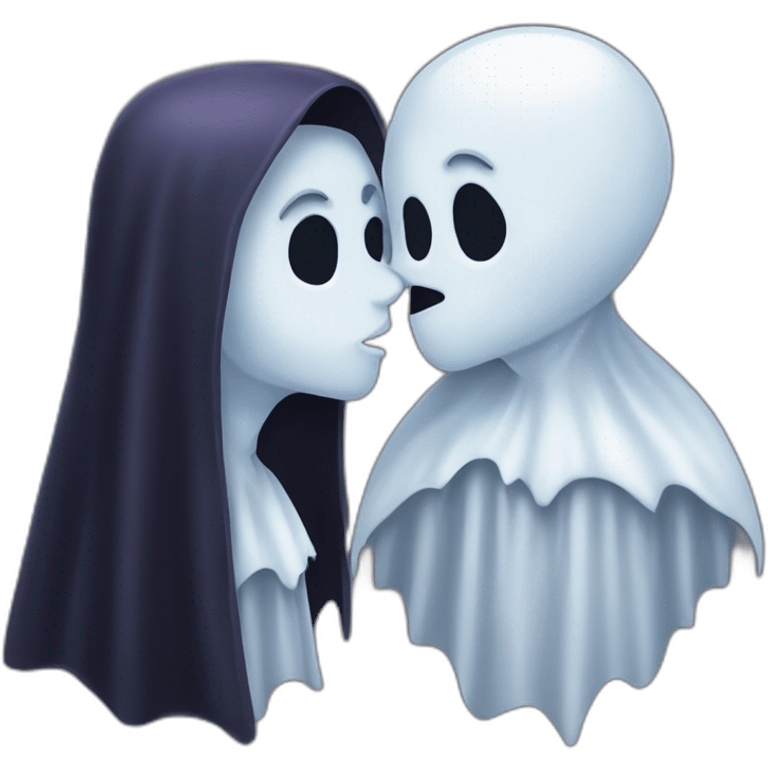 Ghost kissing Male vampire emoji