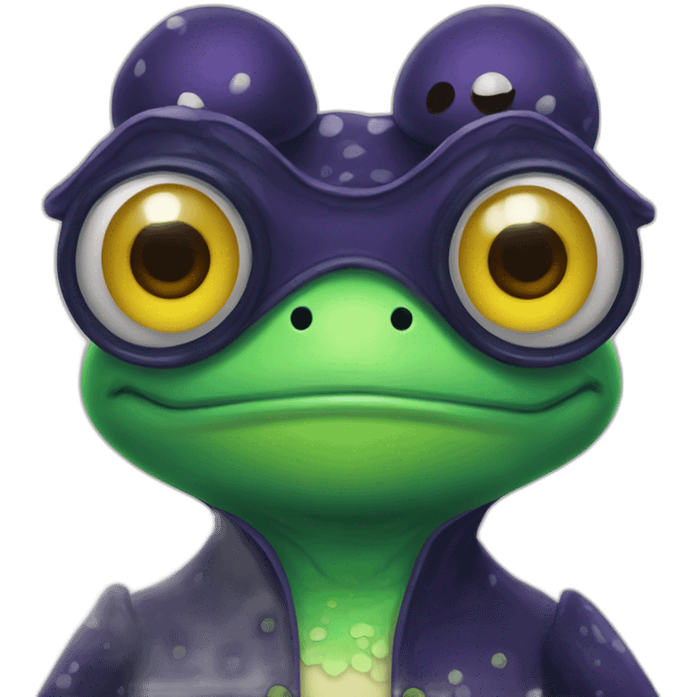 silly frog wearing a halloween costume emoji