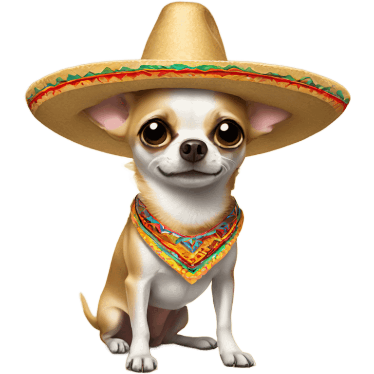 Chihuahua wearing a sombrero emoji