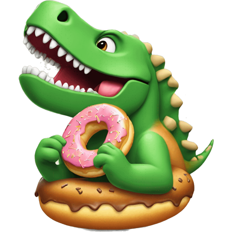 dinosaur eating a donut  emoji