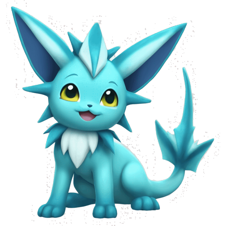 Kawaii Gorgeous Beautiful Vaporeon-Glaceon-Pokémon full body emoji