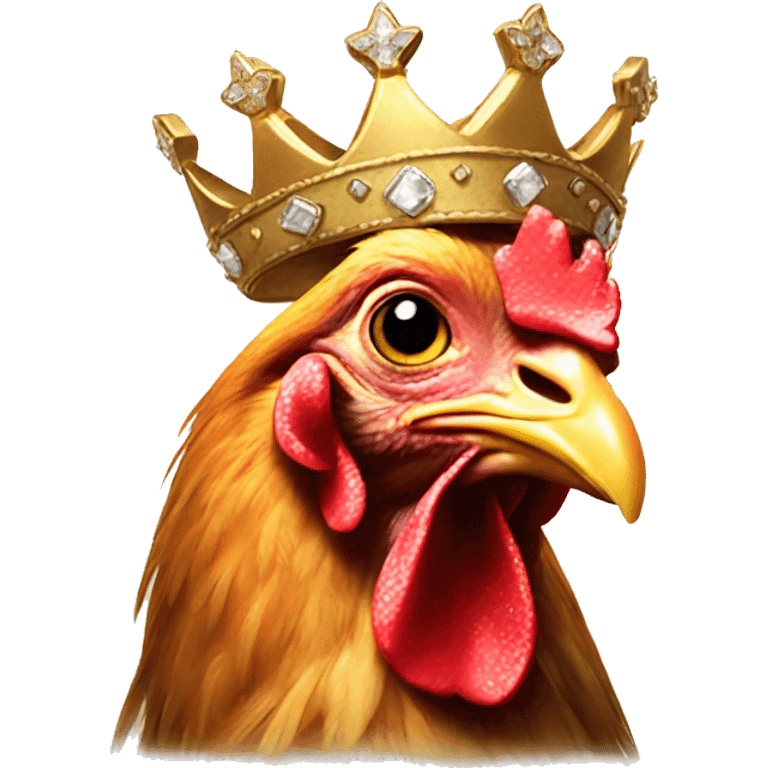 Chicken wearing crown emoji