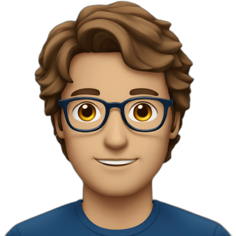 brown haired man wearing glasses and a Ravenclaw blue emoji