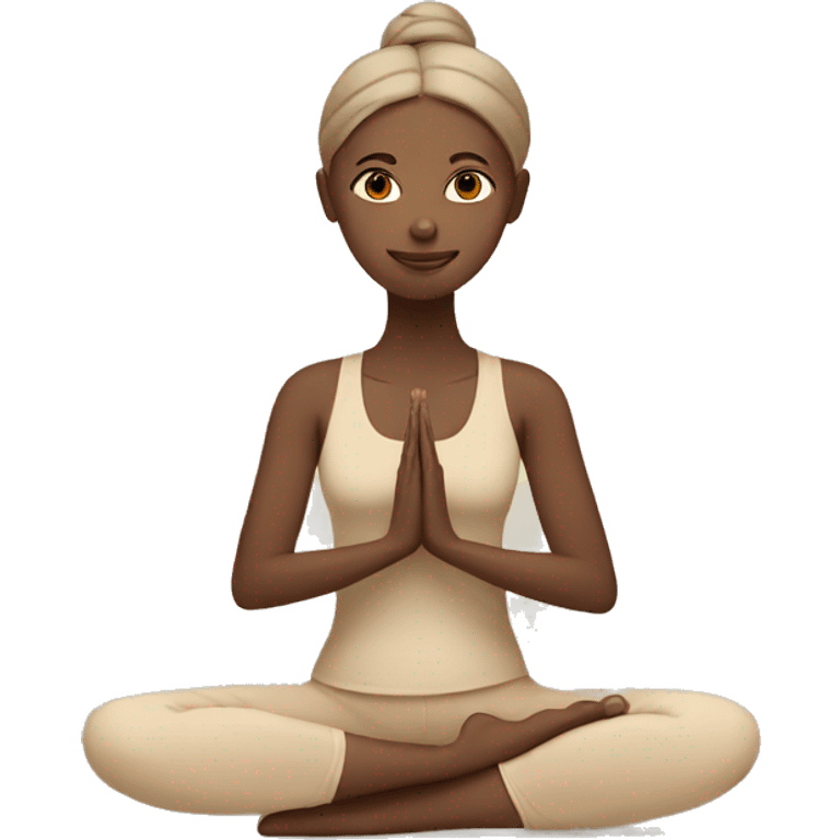 Girl doing yoga in beige tones  emoji