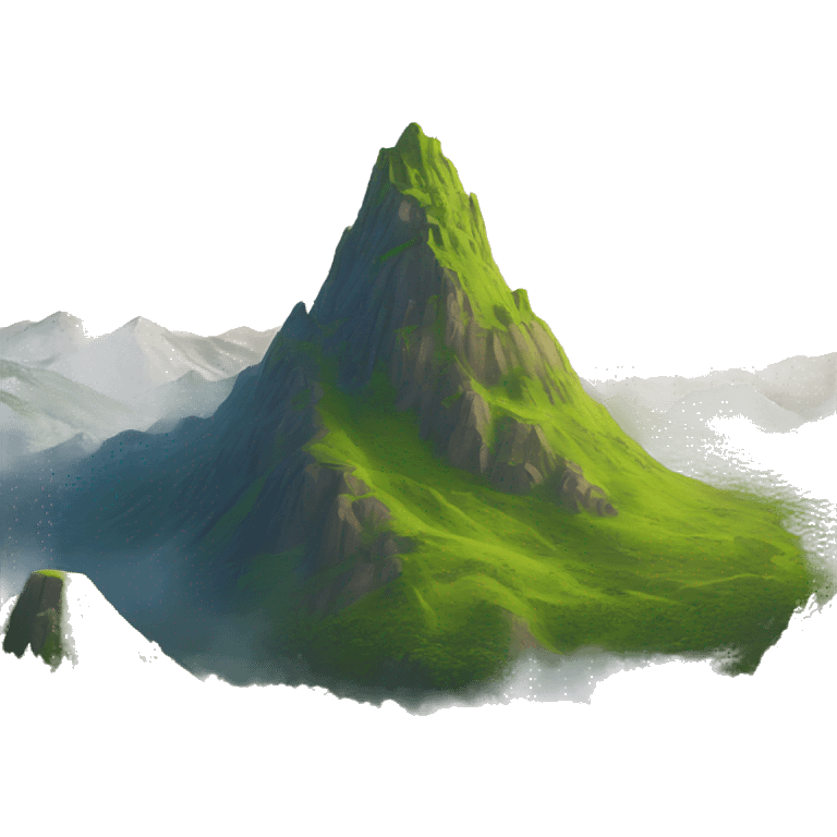 a mountain made of shrek emoji