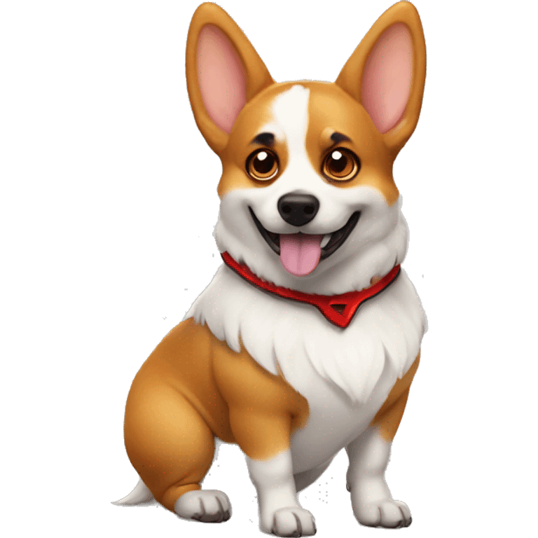 Corgi wearing demon costume emoji