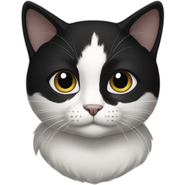 black and white cat emoji