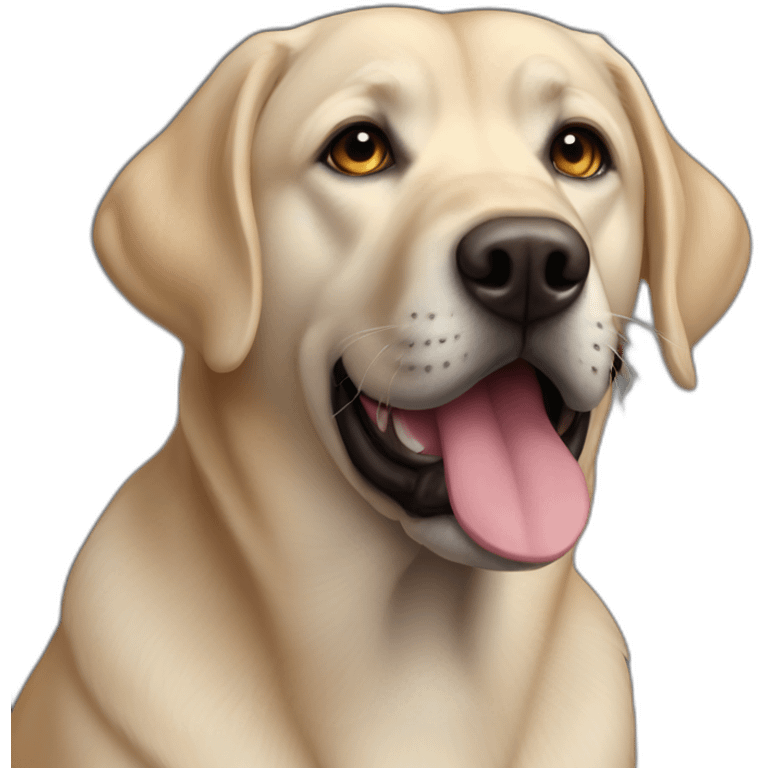 Un labrador noir qui fais un bisous emoji