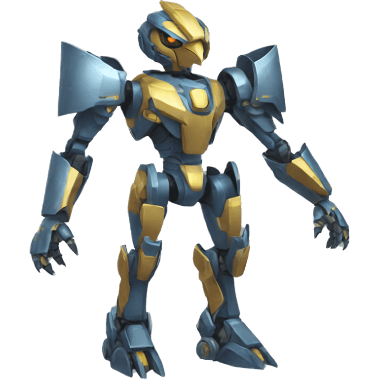 Metallic medabot-raptor full body emoji