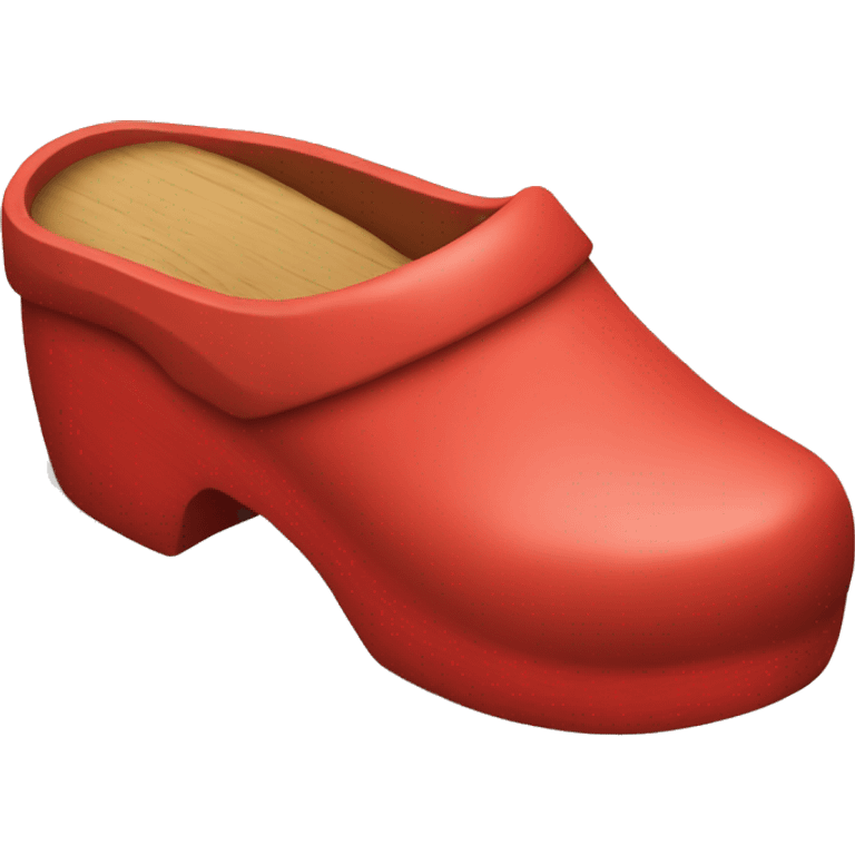 red Wooden clog with closed heel emoji