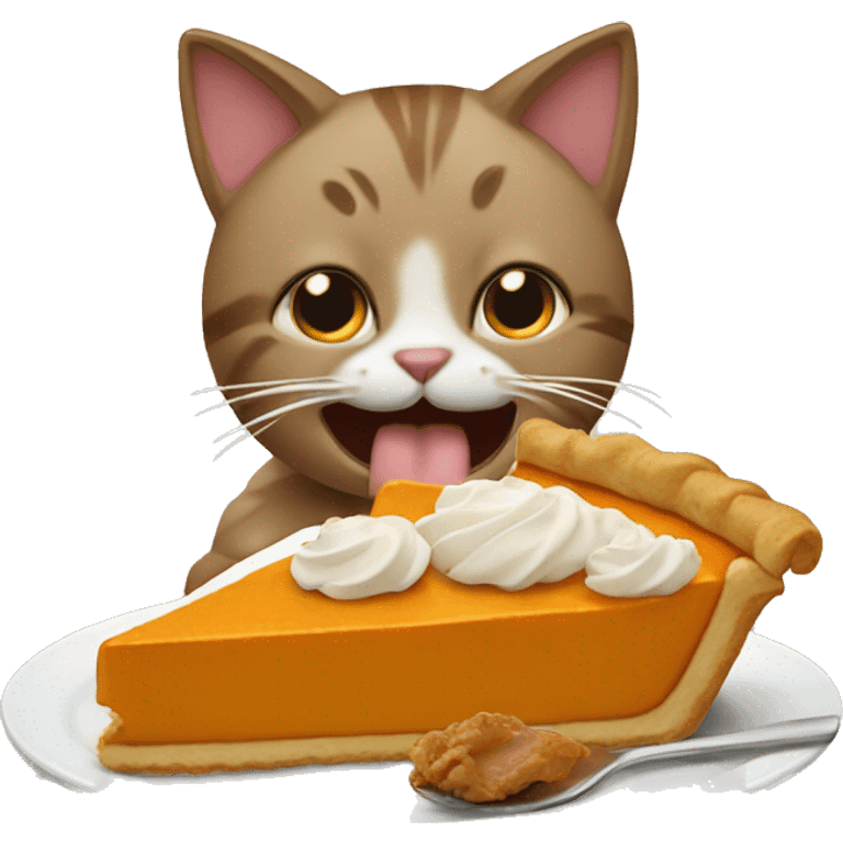 cat eating pumpkin pie emoji