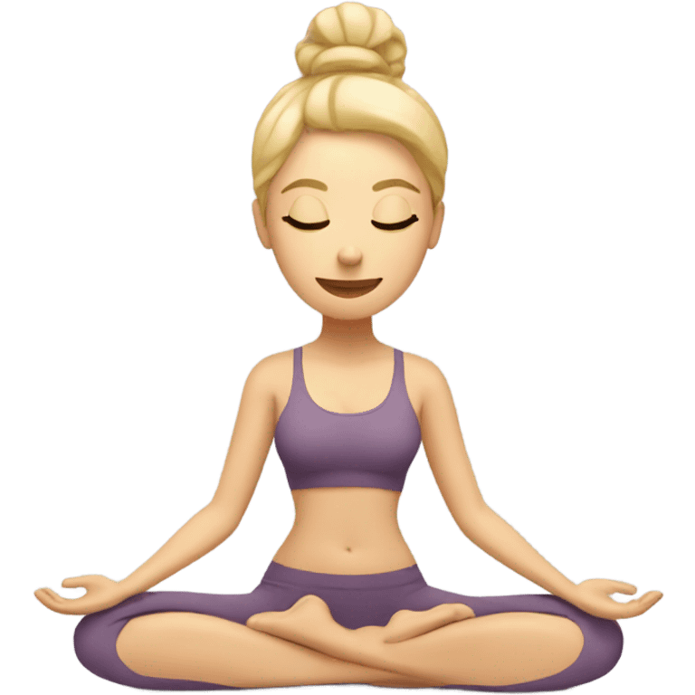 Morning yoga blonde woman emoji