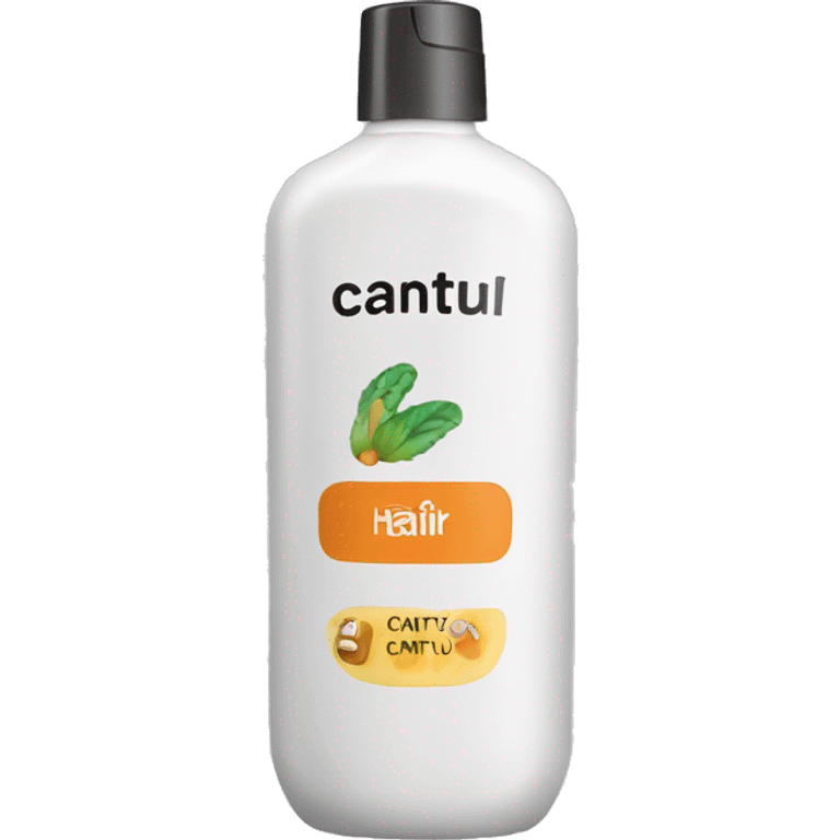 narrow bottle of hair conditioner with a label that says cantu emoji