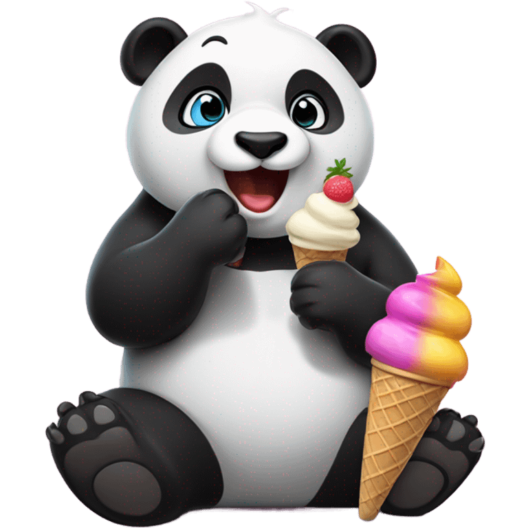 Panda eating ice cream emoji