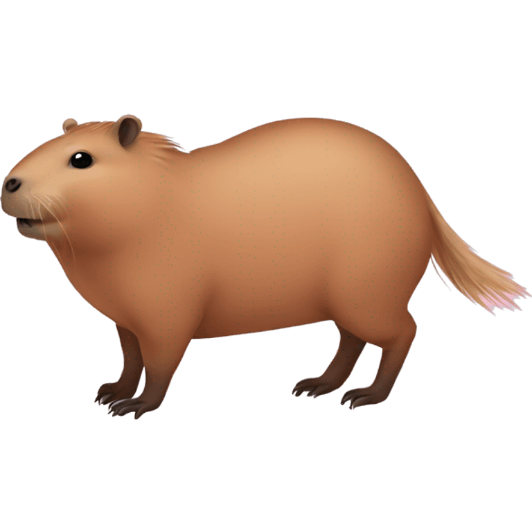 Capybara wearing pink emoji