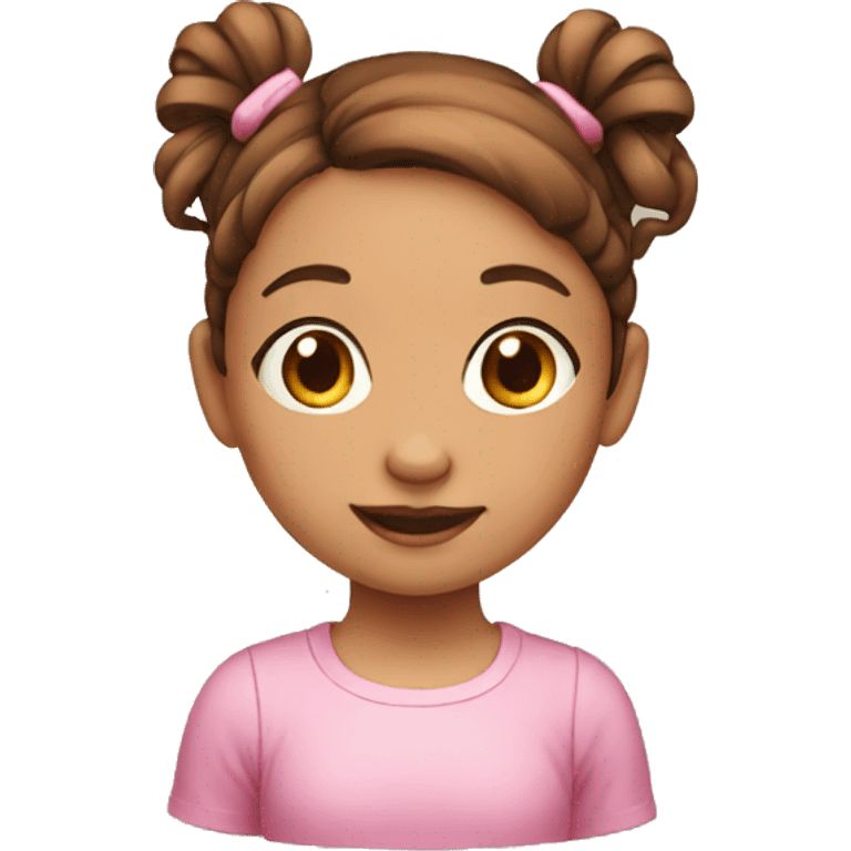 Little Girl with brown-pink pigtails emoji