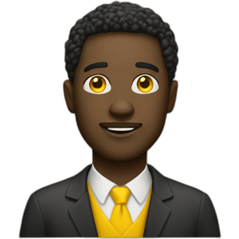 black man with yellow idea emoji