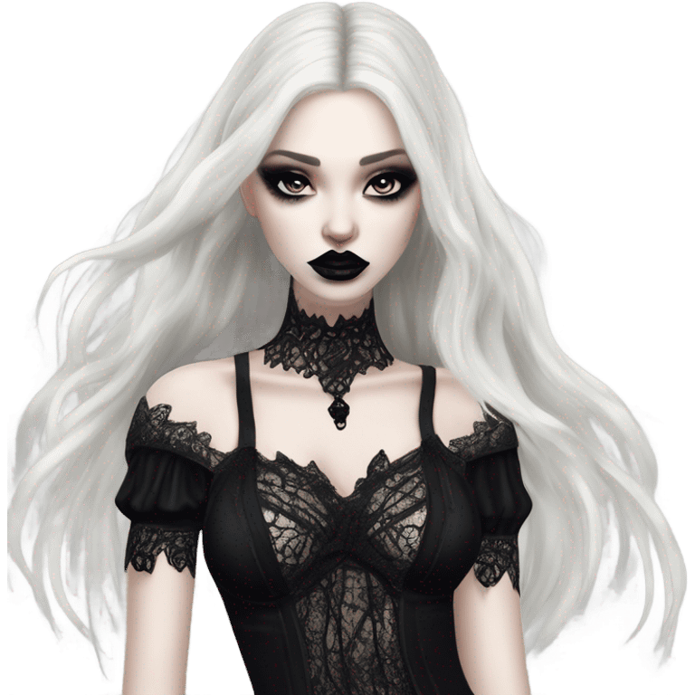 Hyper Realistic Goth victoria secret model vampire  emoji