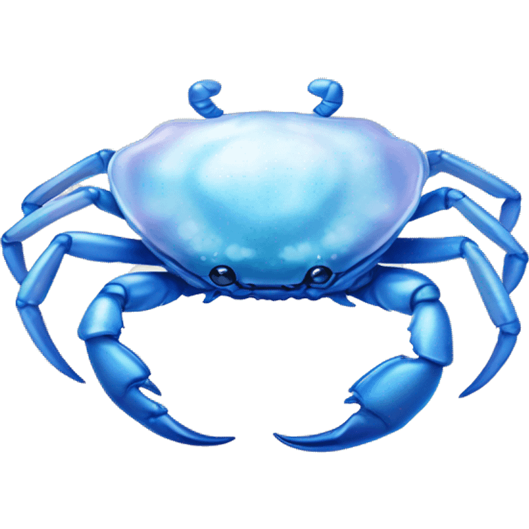 Realistic blue white iridescent Celestial cancer Crab water dreamy astrology  emoji