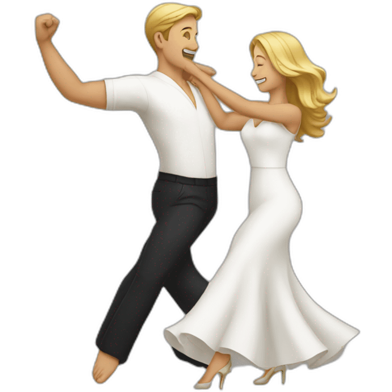 White couple dancing emoji