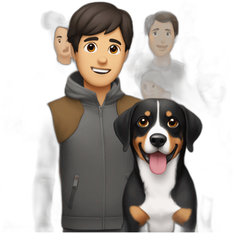 Entlebucher zennenhund with men emoji