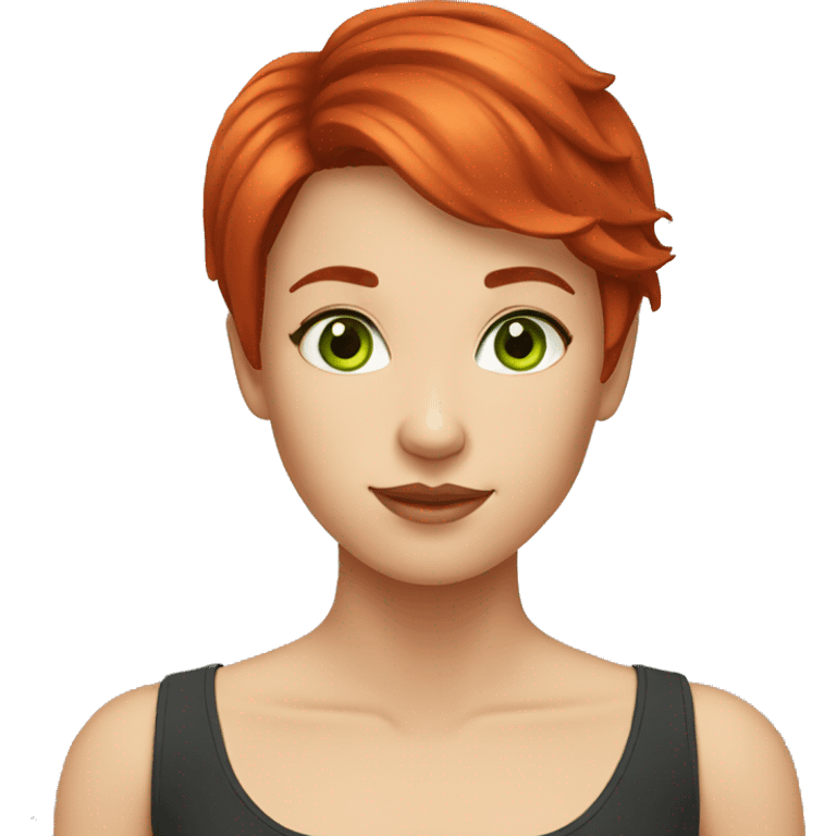 red short hair girl green eyes emoji