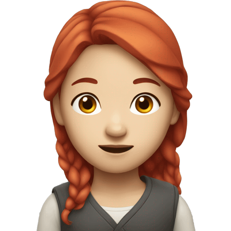 Asian girl with red hair emoji