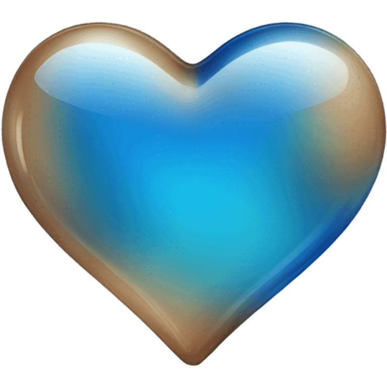 Blue tan glass heart emoji