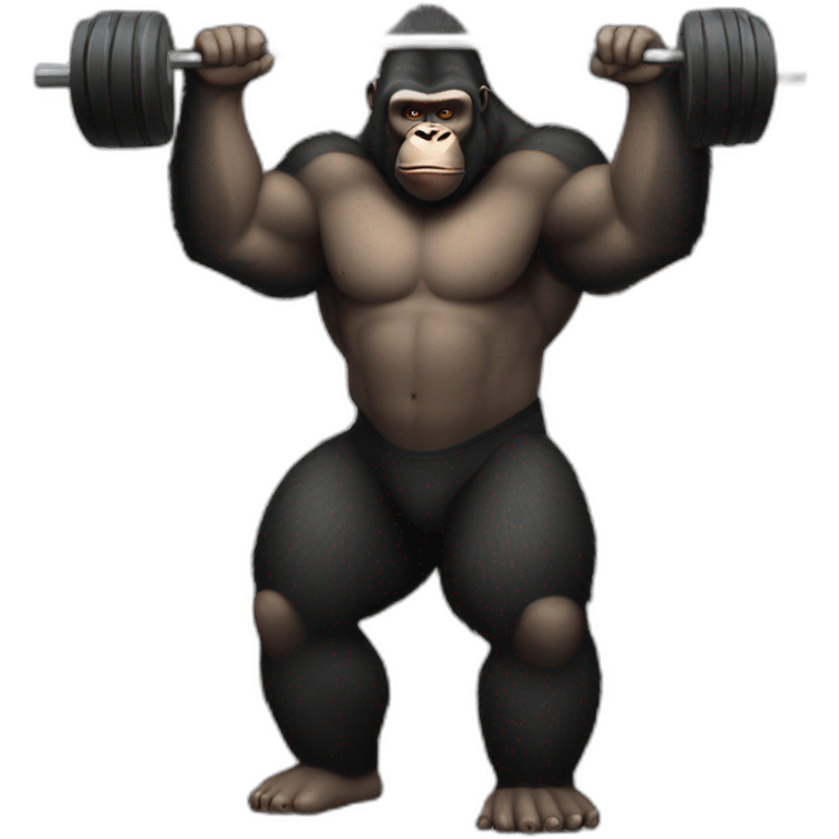 Buff Gorilla helping Kim Kardashian to do squats emoji